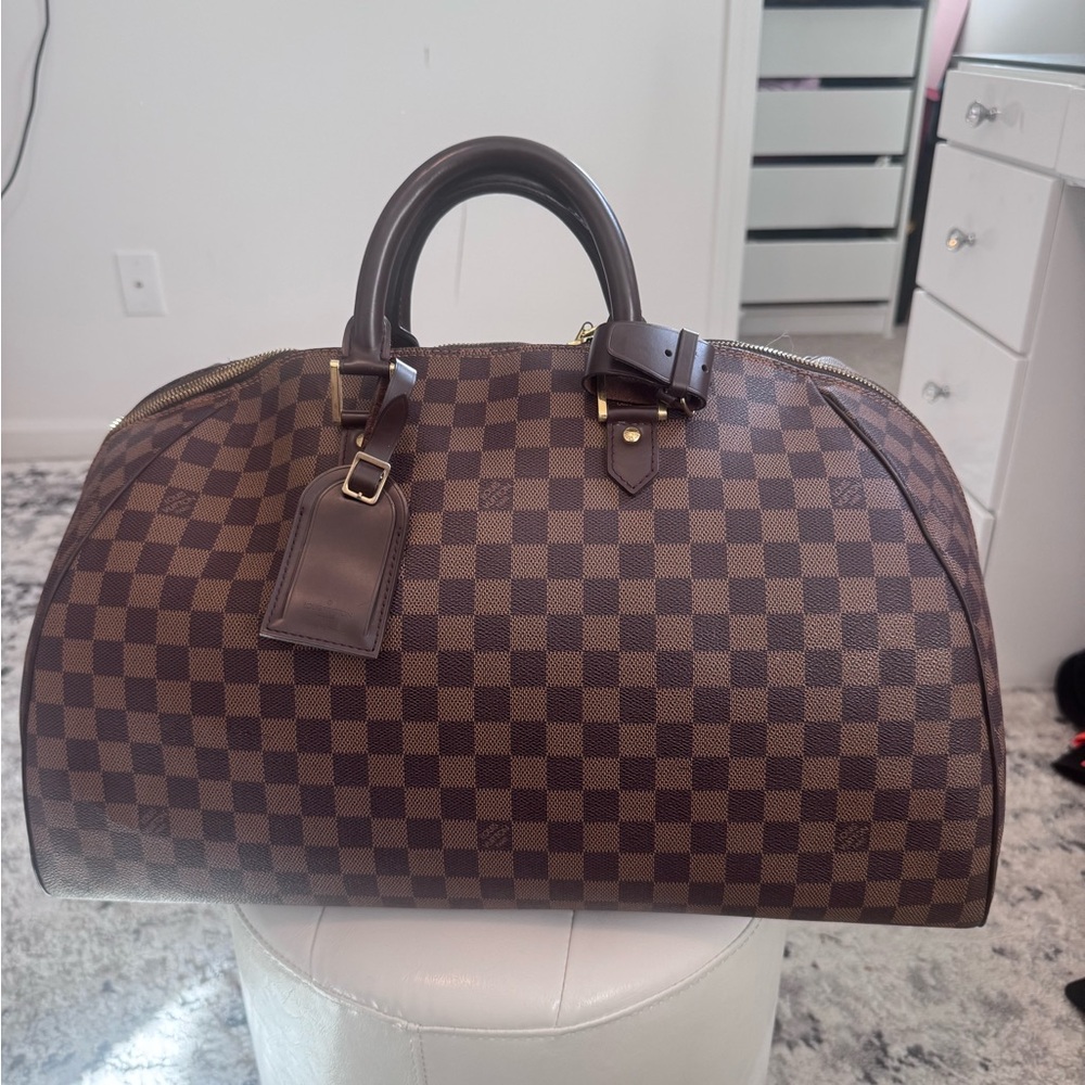 Brown Checkered Men's Bag